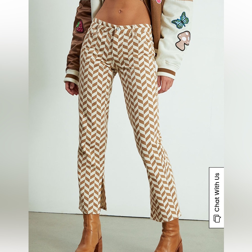 PacSun Brown Chevron Low Rise Straight Leg Jeans